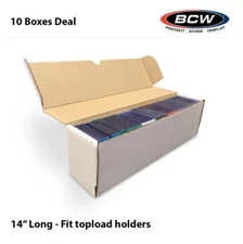 10 BCW Card Storage Boxes Fit Toploadres / Magnetic Holder 14" Fit Sport Gaming
