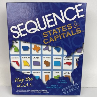 Sequence States & Capitals Board Game 100% Complete. Educational Geography