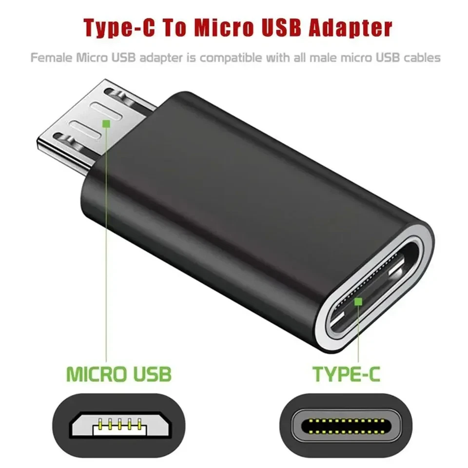 Micro USB Adapter auf USB-C Adapter 2x Typ-C Konverter für Samsung Xiaomi LG NEU - Bild 4 von 4