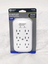Commercial Electric 6-Outlet Wall Mounted Surge Protector, White