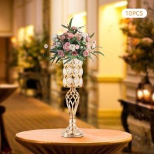 10Pcs Metal Wedding Table Centerpieces Crystal Flower Vase Stand Party Decor