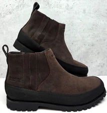 Bogs Casper Mid Coffee Leather Boots Men's Size 8.5 Waterproof w/ Box