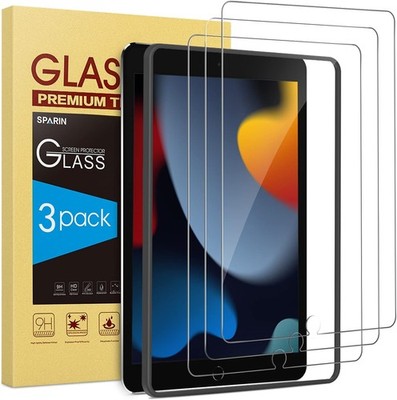 3 Pack Screen Protector Tempered Glass for iPad 9th 8th 7th Generation 10.2 inch