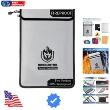 Extended Protection 15”x11” Fireproof Bag with Two Pockets & Waterproof Zippers