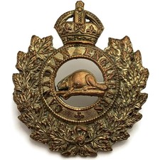 Original WW1 Canadian Engineers Corps Canada CEF Cap Badge - Genuine