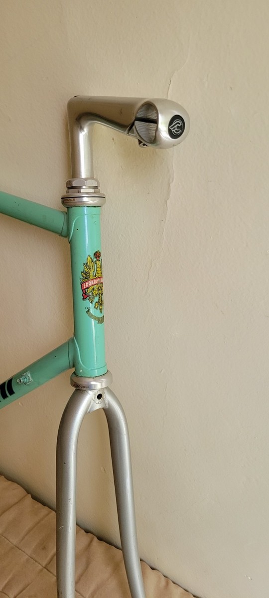 Vintage Bianchi 61cm Lugged Steel Frame Fork Cinelli Stem Dura-Ace