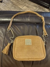 Itzy Ritzy Chelsea  Cole Diaper Bag Tan/Mustard Studded Crossbody Changing Pad