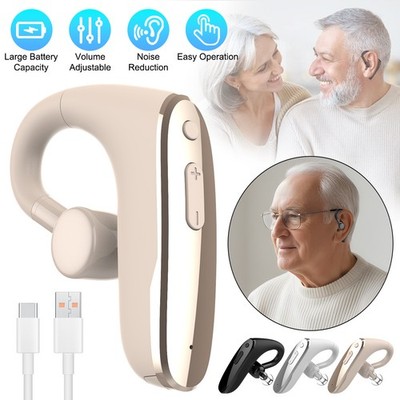 Ear-hook&In-ear Bluetooth Hear Aid Headset   Single Universal For Left Right Ear