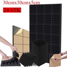 24xAkustikschaumstoff Akustikschaum Matten Schalldämmmatten SELBSTKLEBEND 30cm