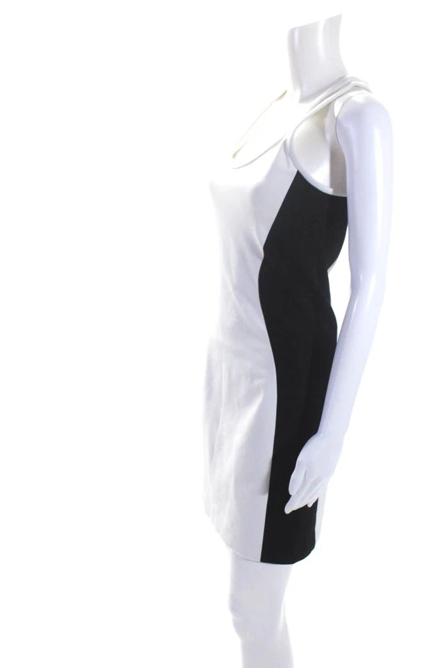 Vestido Vaina Rebecca Minkoff Mujer Bloque de Color Ponte Blanco Negro Talla 4 Foto 2 de 4