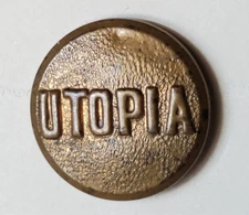Bb UTOPIA Antique Brass OVERALL BUTTON Wobble shank