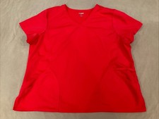 Scrubstar Scrub Top 3XL Red Orange Solid