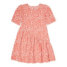 Wonder Nation Girls Asymmetrical Dress, Size S 6-6X Adobe Coral --T3---