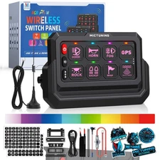 Wireless Switch Panel 8 Gang RGB LED Light 1000mAh for Off Road Truck SUV UTV