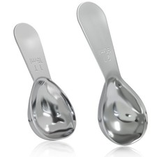 2 Pack Measuring Scoop Spoon 15ml and 30ml Stainless Steel Coffee Spoons
