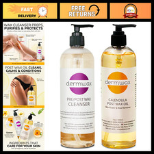 Pre Post Wax Care Kit - Cleanser Calendula Oil, 2-Piece Waxing Set