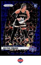 2024 Panini Prizm WNBA #70 Aaliyah Edwards Blue Velocity Prizms