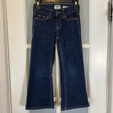 Oshkosh B'Gosh Girls Boot Cut Flare Jeans Size 5 Dark Wash Adjustable Waist