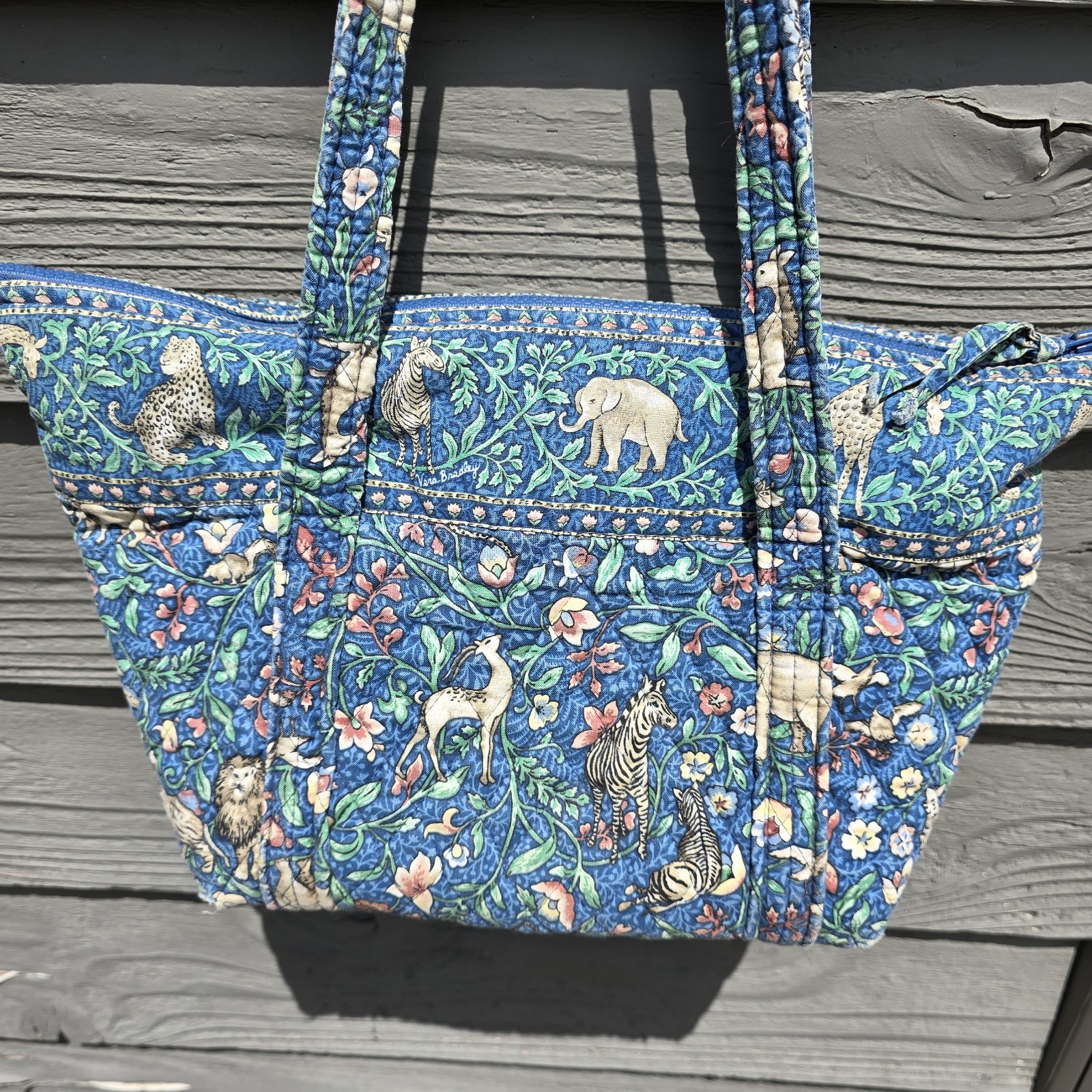 Vintage Vera Bradley Animal Kingdom Safari Quilted Purse Shoulder Bag Retired