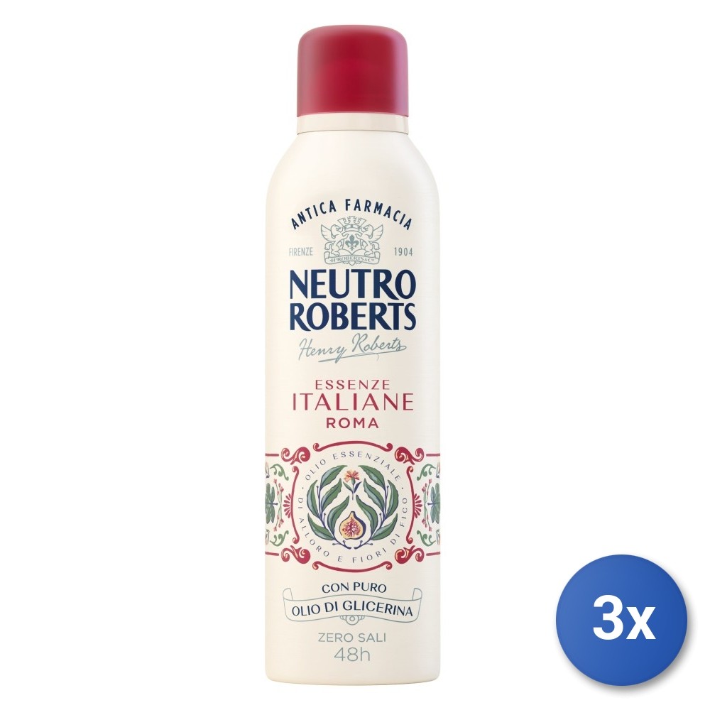 3X Roberts Deodorant Spray 200 Ml. Essene Italiane Rome
