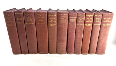 Vintage THE STORY OF CIVILIZATION Complete 11-Vol Set Durant Simon HC Red