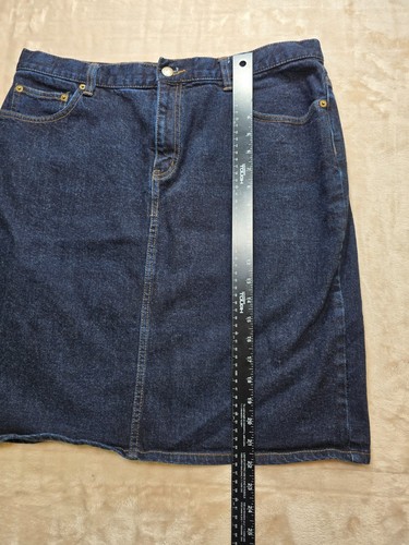 VTG Ralph Lauren Polo Jeans Company Knee Skirt Womens 14 Petite Blue Denim - Picture 4 of 8
