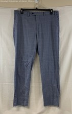 Michael Kors Men's Blue Gray Check Stretch Dress Pants Trousers Size 38x32