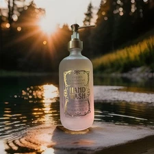 2 PK STRAWBERRY FIELDS HAND WASH GLASS DISPENSER ASQUITH & SOMERSET 16.56Oz