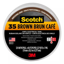 3/4 in X 66 Ft X 0.007 In. 35 Vinyl Electrical Tape, Brown