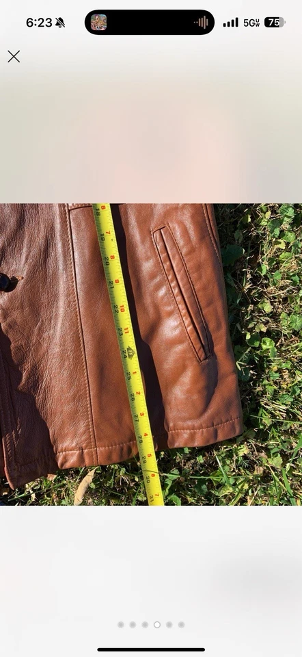 Chaqueta Reed Sportswear Para Hombre Grande Forrada Cuero Marrón Abrigo Vintage Años 70 Foto 4 de 4