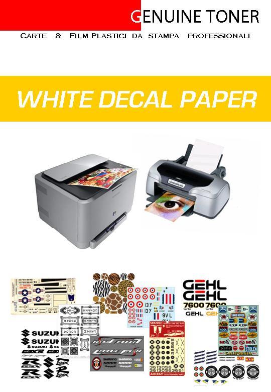 12 Fogli Carta per Decalcomanie all'Acqua Bianca A4 Stampabile DIY