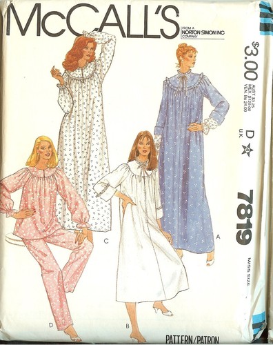 OOP McCalls Sewing Pattern Misses Sleepwear Lingerie Size XS Small 8433 9272 - Picture 7 of 11