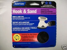 Norton 5", 5 & 8 Hole Conversion Pad, PSA to Hook & Loop Sanding Disc, 2 Discs