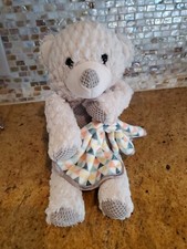Scentsy Buddy SERENA SLEEPY BEAR 16" Cream  Gray Soft Plush With Blanket - EUC 
