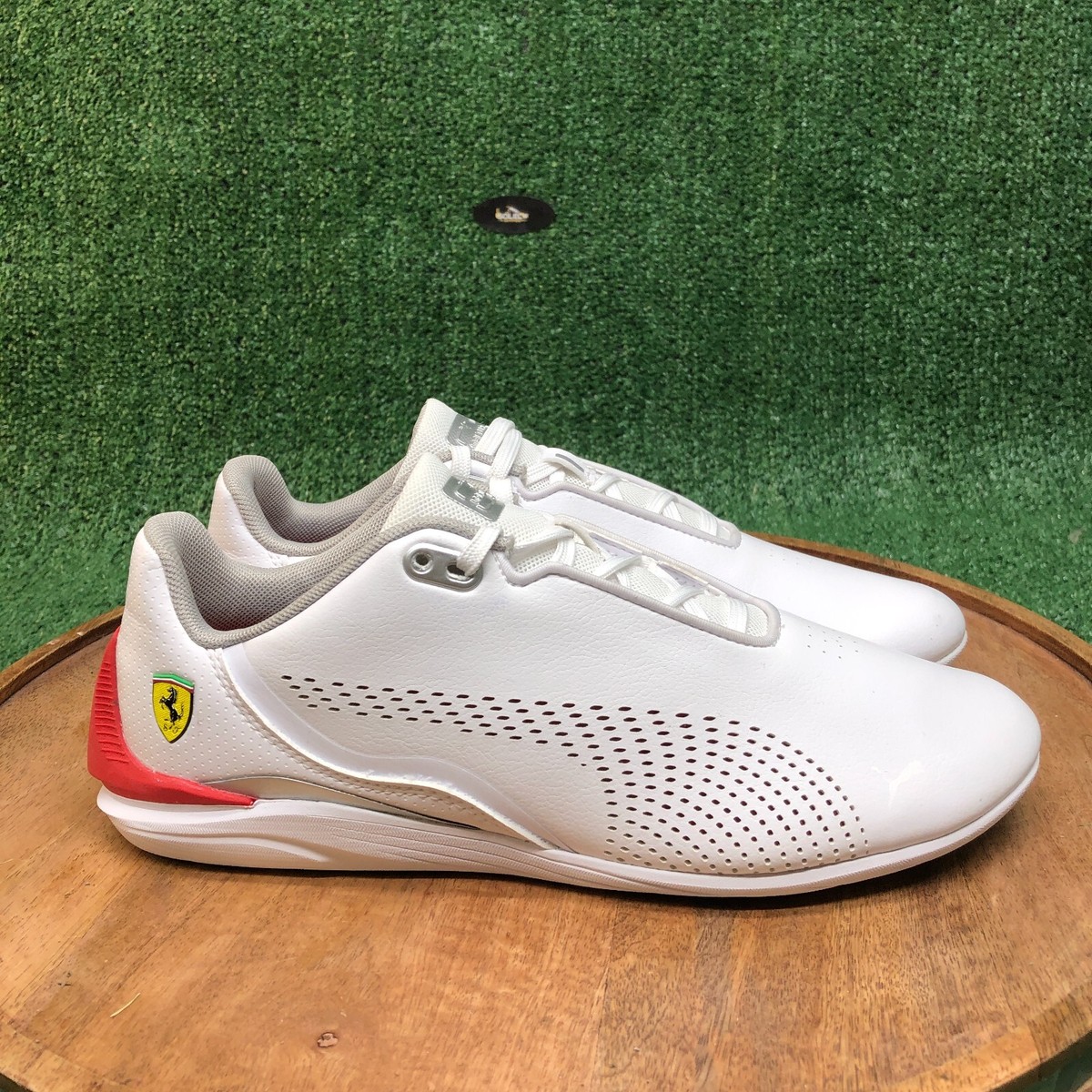 Puma Mens Ferrari Drift Cat Decima White Rosso Corsa Shoes Size