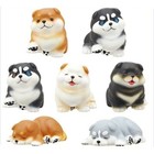 Chubby Puppy Fat Dog Figure Blk Silver Brn Husky Shiba Inu 1 Random Surprise Toy