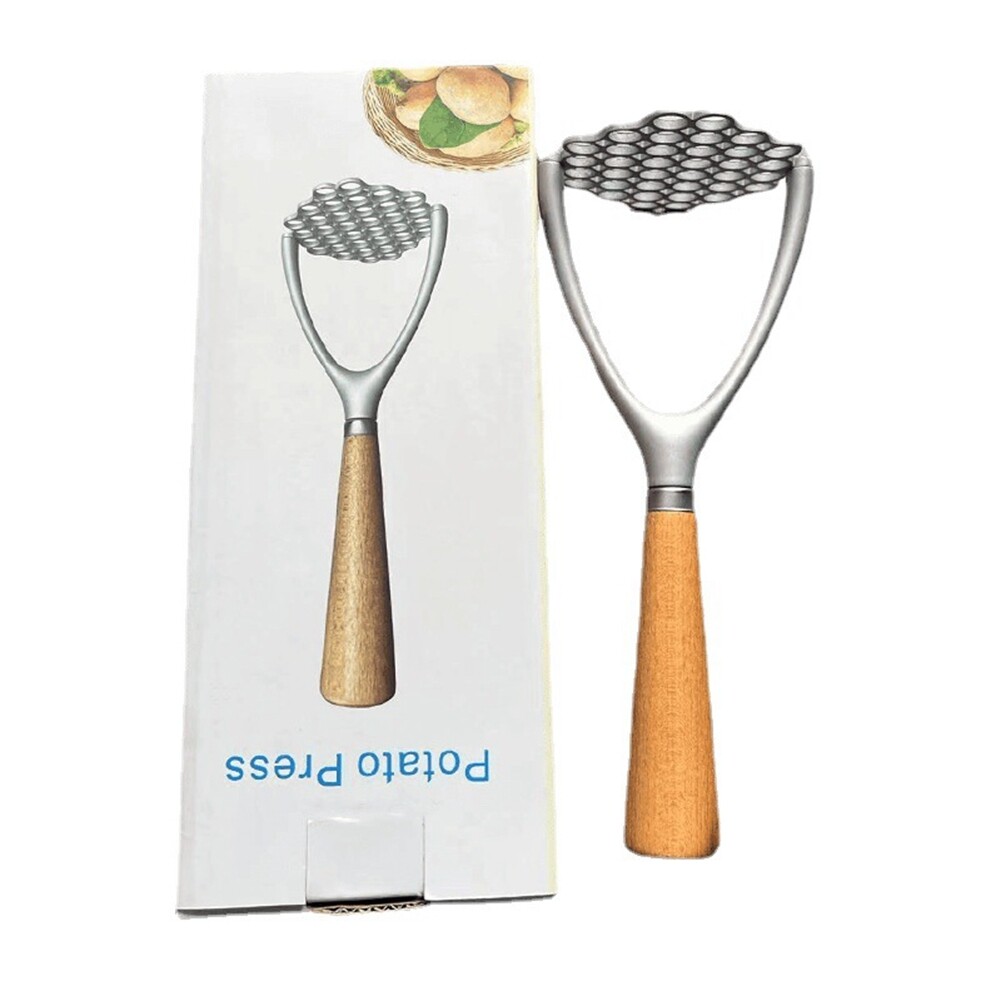 Potatoes Mud Pressure Wood Handle Potato Masher Ricer Fruit Vegetable Tools5926