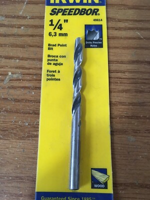 1/4'' x 3-31/32'' IRWIN  SPEEDBOR  Brad Point Bit