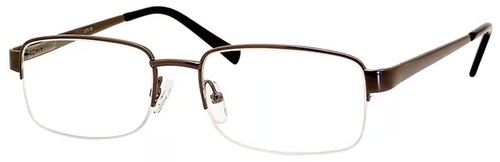 ENHANCE EN3777 HERREN HALBRAND BRILLE 55-17-145 BRAUN MIT SOFTCASE