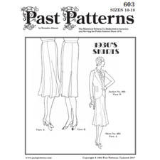 Past Patterns 0603 - 1930s New Style Skirts Sewing Pattern Sizes 10-18