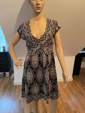 Anthropologie Knitted & Knotted Black & White Knit Cap Sleeve Dress Sz. S EUC