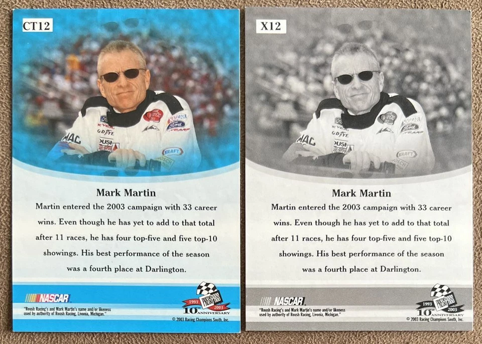 2003 Press Pass VIP Lot w/ Explosives Foil Mark Martin #X12 NASCAR - Image 2 of 2