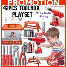 42PCS Toolbox Set Pretend Toy Kids Simulation Engineers Tools Electric Drill toy