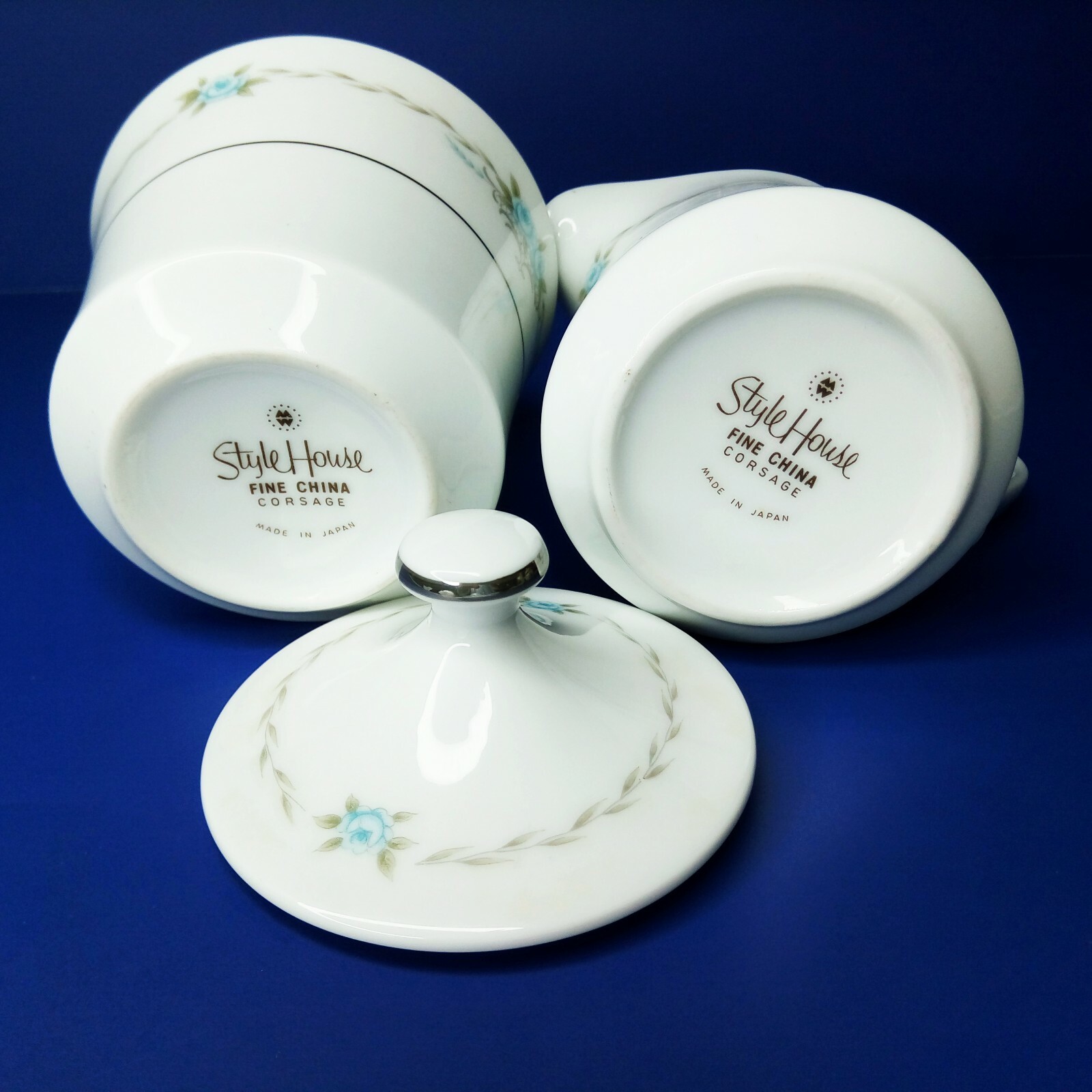 Style House Fine China Corsage Sugar Bowl Creamer Set With Lid eBay