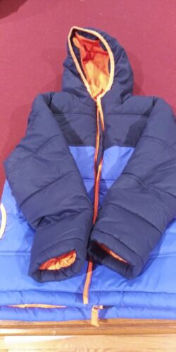Faded Glory Hooded Winter Jacket Boys Size Small 6/7 Blue / Orange - Picture 1 of 2