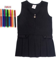 Only Uniform Girls Zip Front Box Pleat Pinafore Dress Pack Of 3 With Marker Set Only Uniform Girls Zip Front Box Pleat Pinafore Dress Pack Of 3 With Marker Set