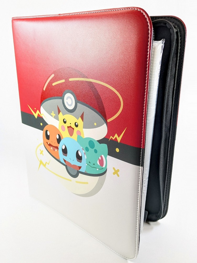 Multicolor Pokemon 900 Card Binder - Gen 1 Starters Pokeball Pokemon Card Binder