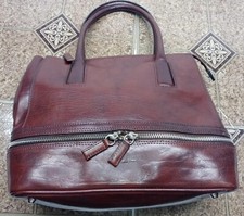 Pelle Studio Wilsons Italian Leather Dual Compartment Brown Women's Handbag 