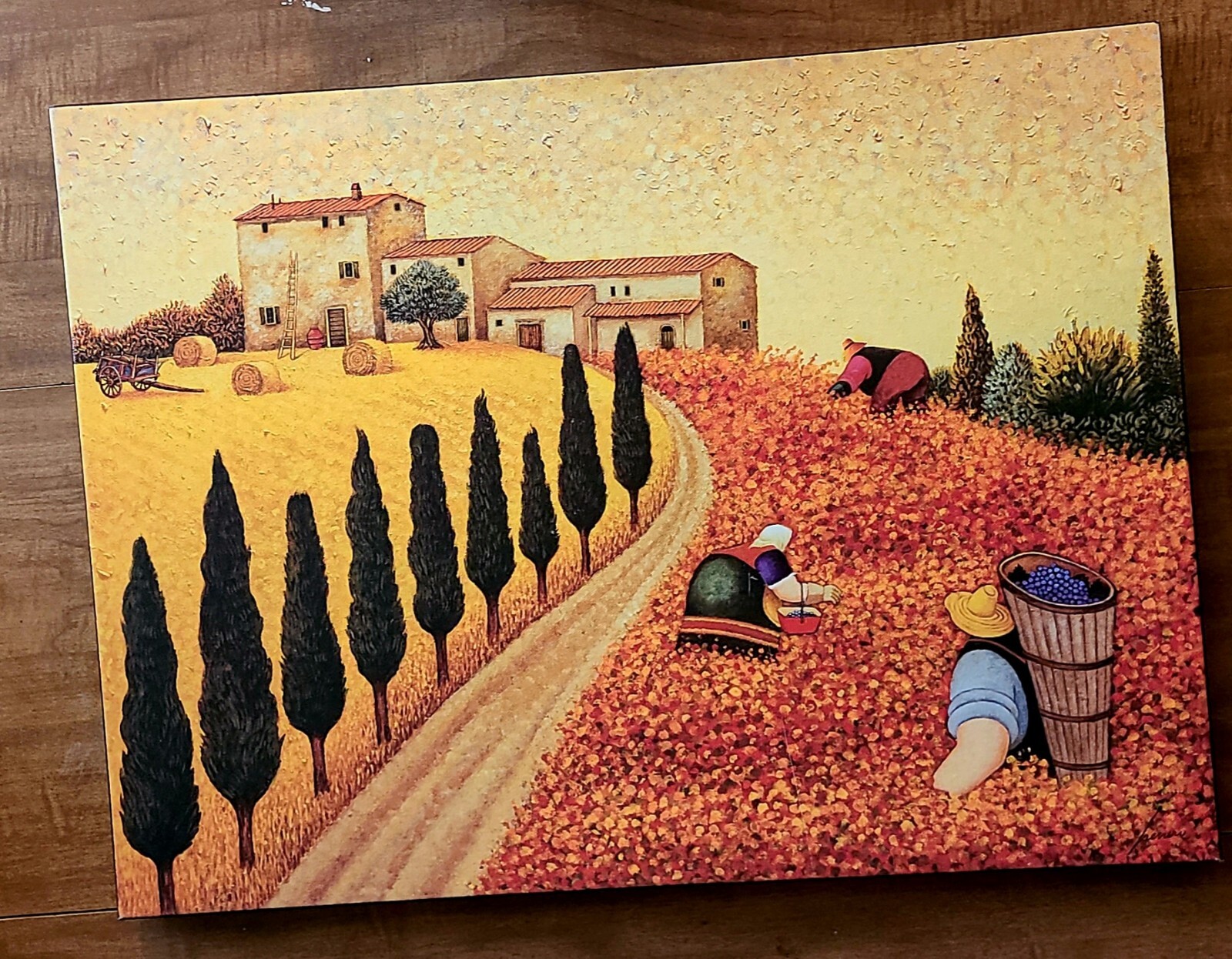 Village Landscape Art by Herrero Gallery-Wrapped Canvas Giclee (18 in x 24 in).