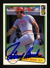 1982 DONRUSS #400 JOHNNY BENCH CENTERED HQ AUTOGRAPHED GEM MINT SIGNED PRISTINE 